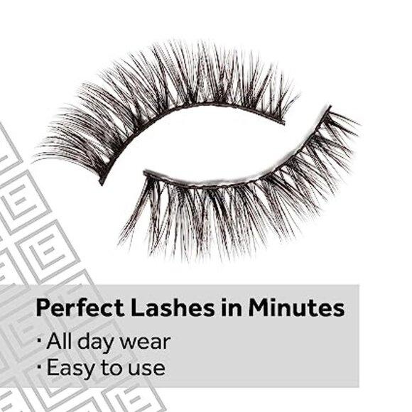 Eylure Line & Lash Faux Mink Wipsy False Eyelashes with Adhesive Pen - Black - Picture 4 of 6